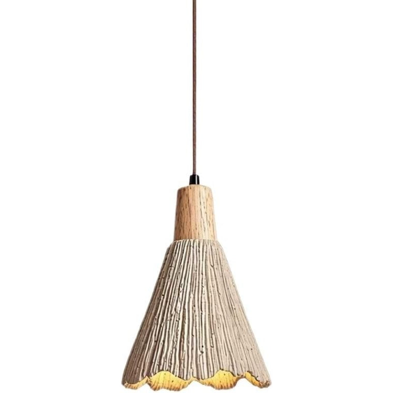 Gray Cement Wood Pendant Light
