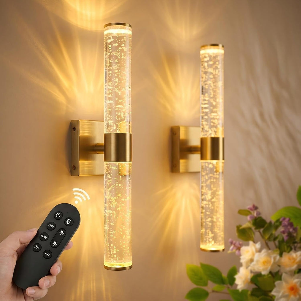 Battery Operated Wall Sconces Set of 2