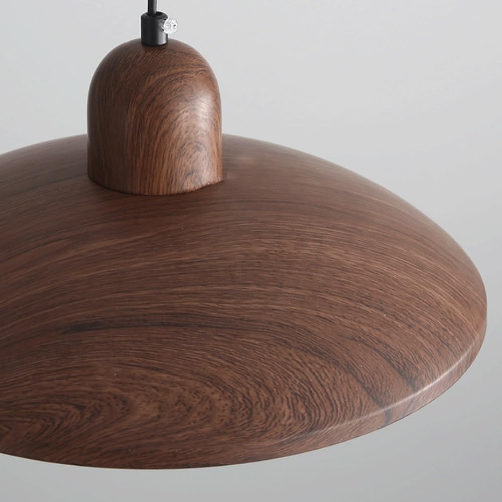 11.8" Globe Glass Wood Grain Pendant Light