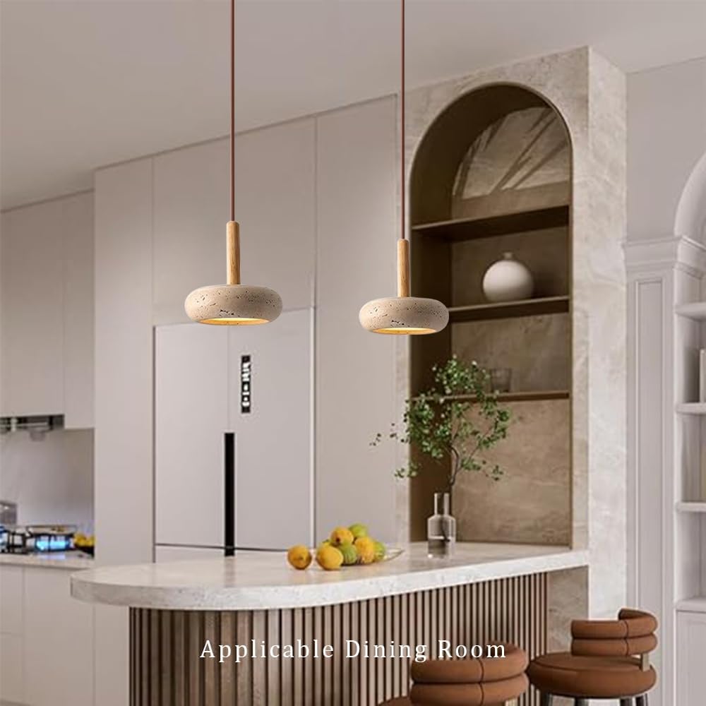 Natural Yellow Travertine Pendant Light