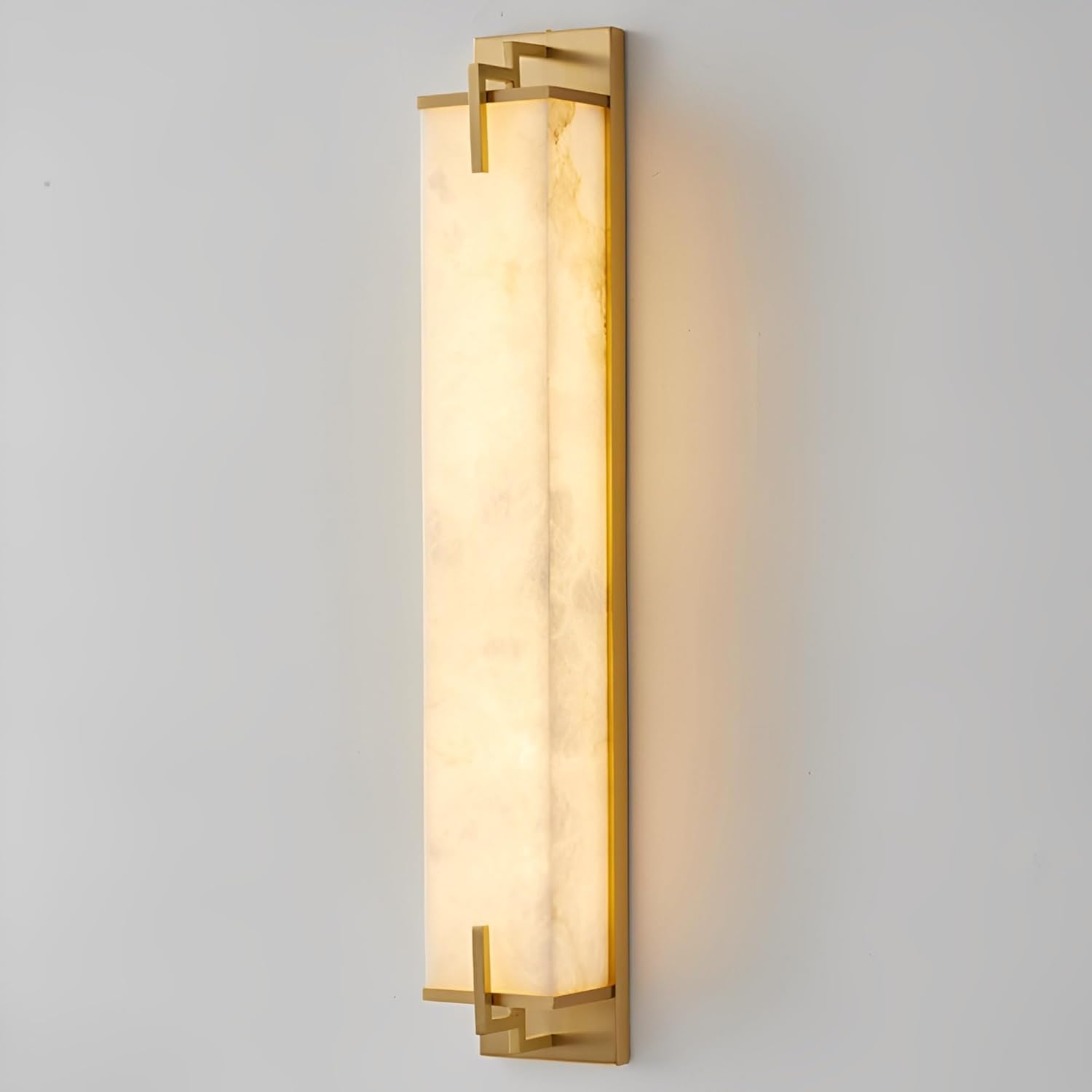 23.6" Gold Natural Alabaster Wall Sconce