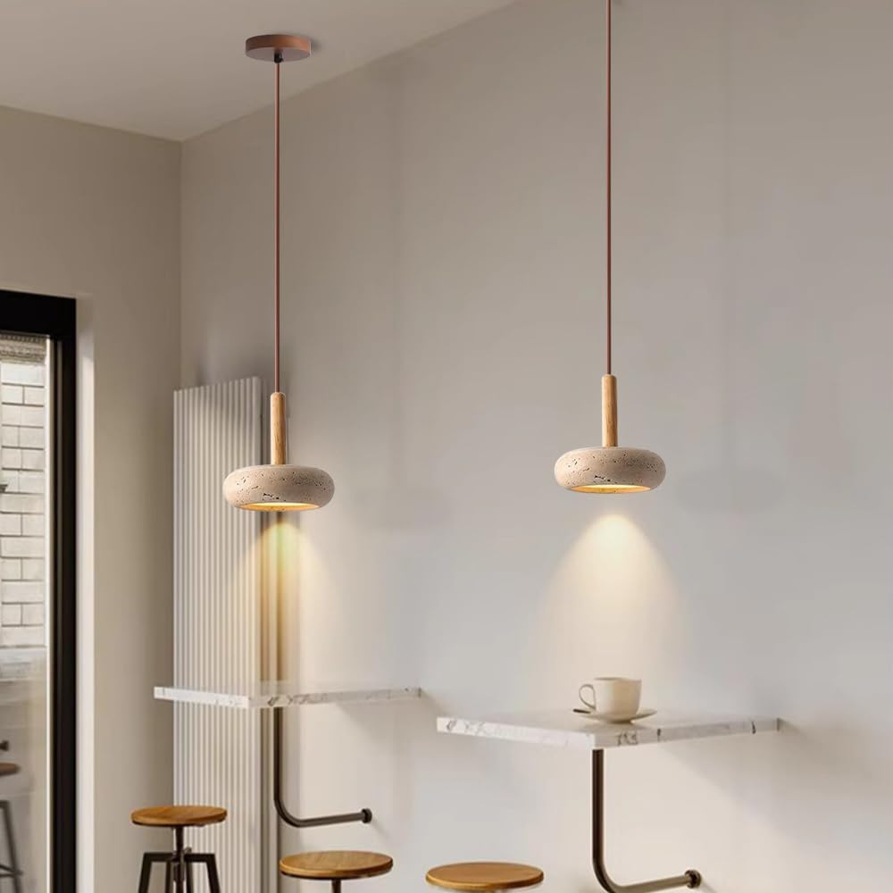 Natural Yellow Travertine Pendant Light