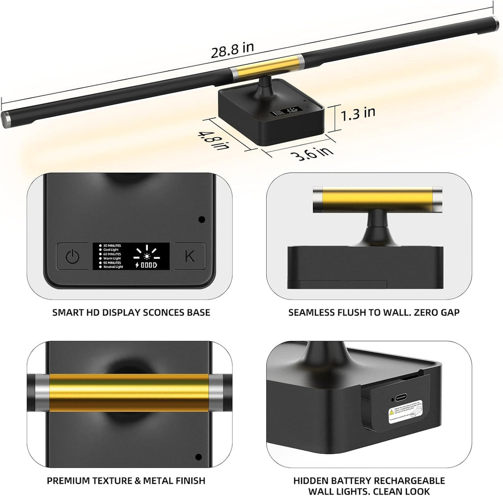 Cordless Battery Wall Sconces Set of 2