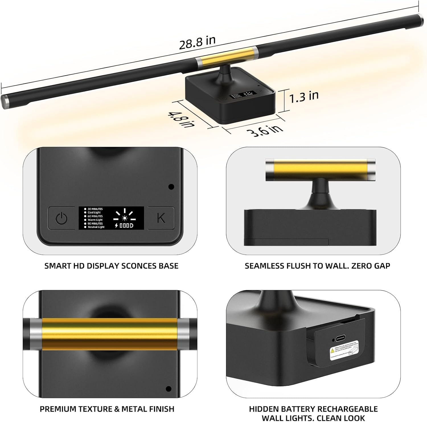Cordless Battery Wall Sconces Set of 2
