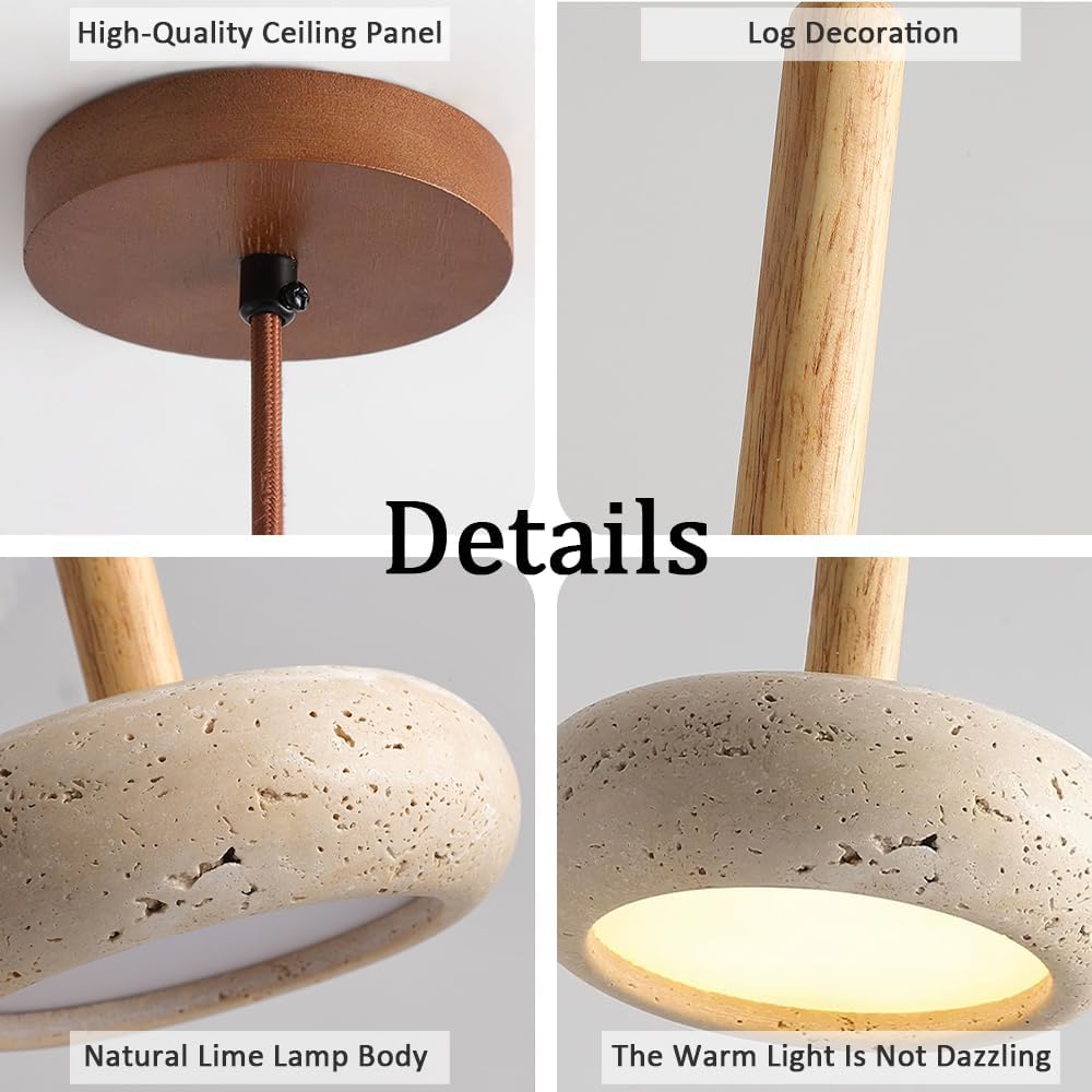 Natural Yellow Travertine Pendant Light