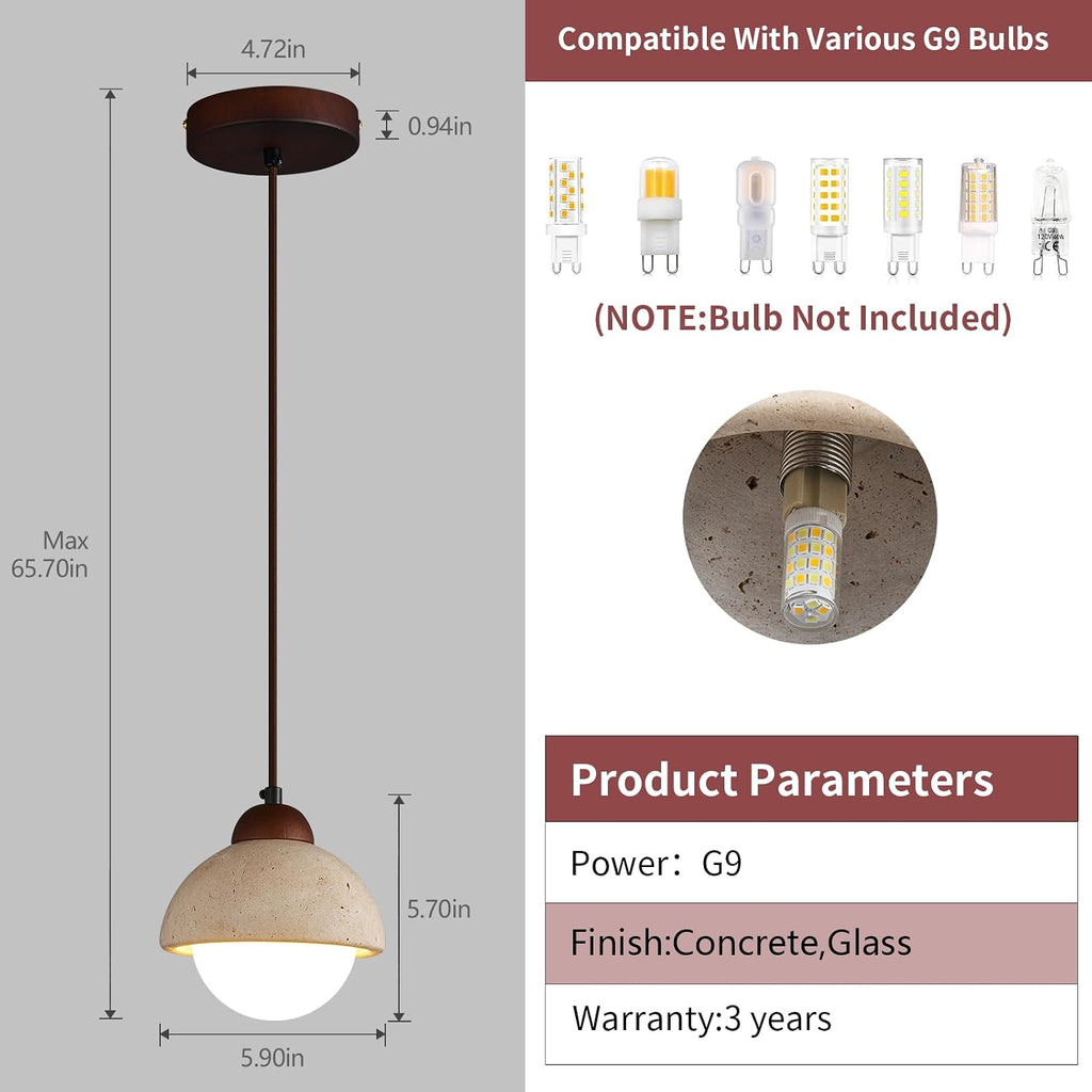 Yellow Cave Stone Pendant Light, 2-Pack