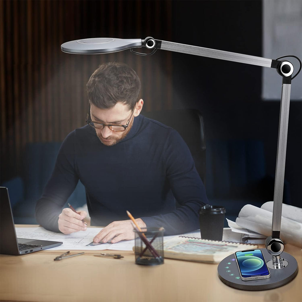 LED Architect Desk Lamp with Wireless Charger & Swing Arm