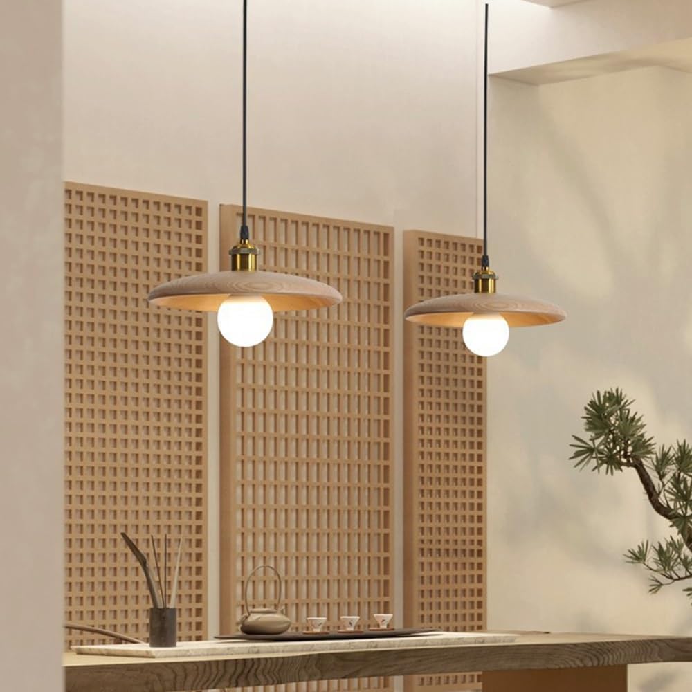 Solid Wood Walnut LED Pendant Light