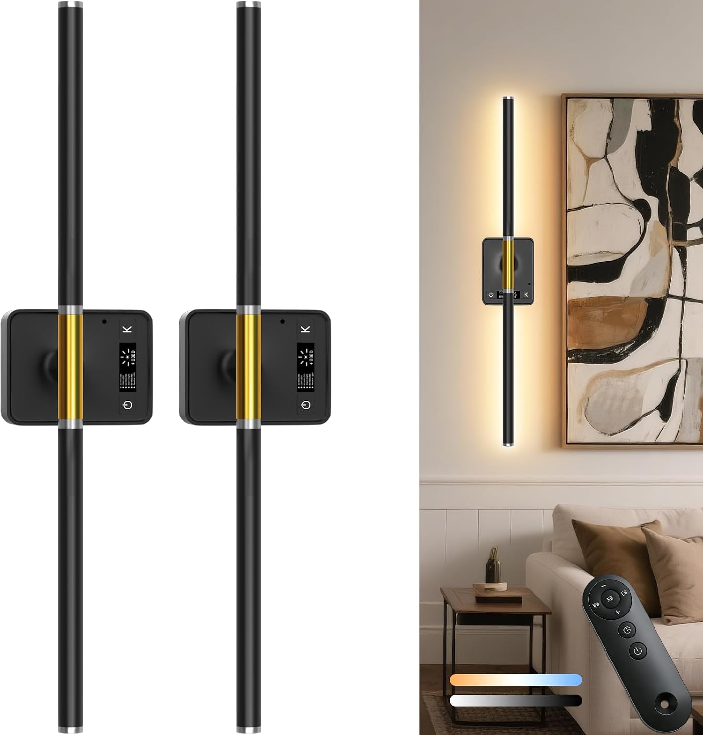 Cordless Battery Wall Sconces Set of 2