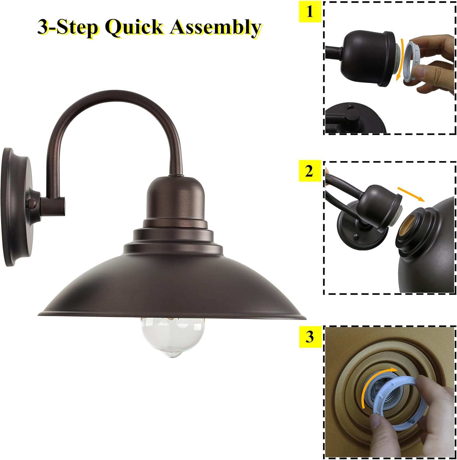 Bronze Gooseneck Barn Wall Sconce