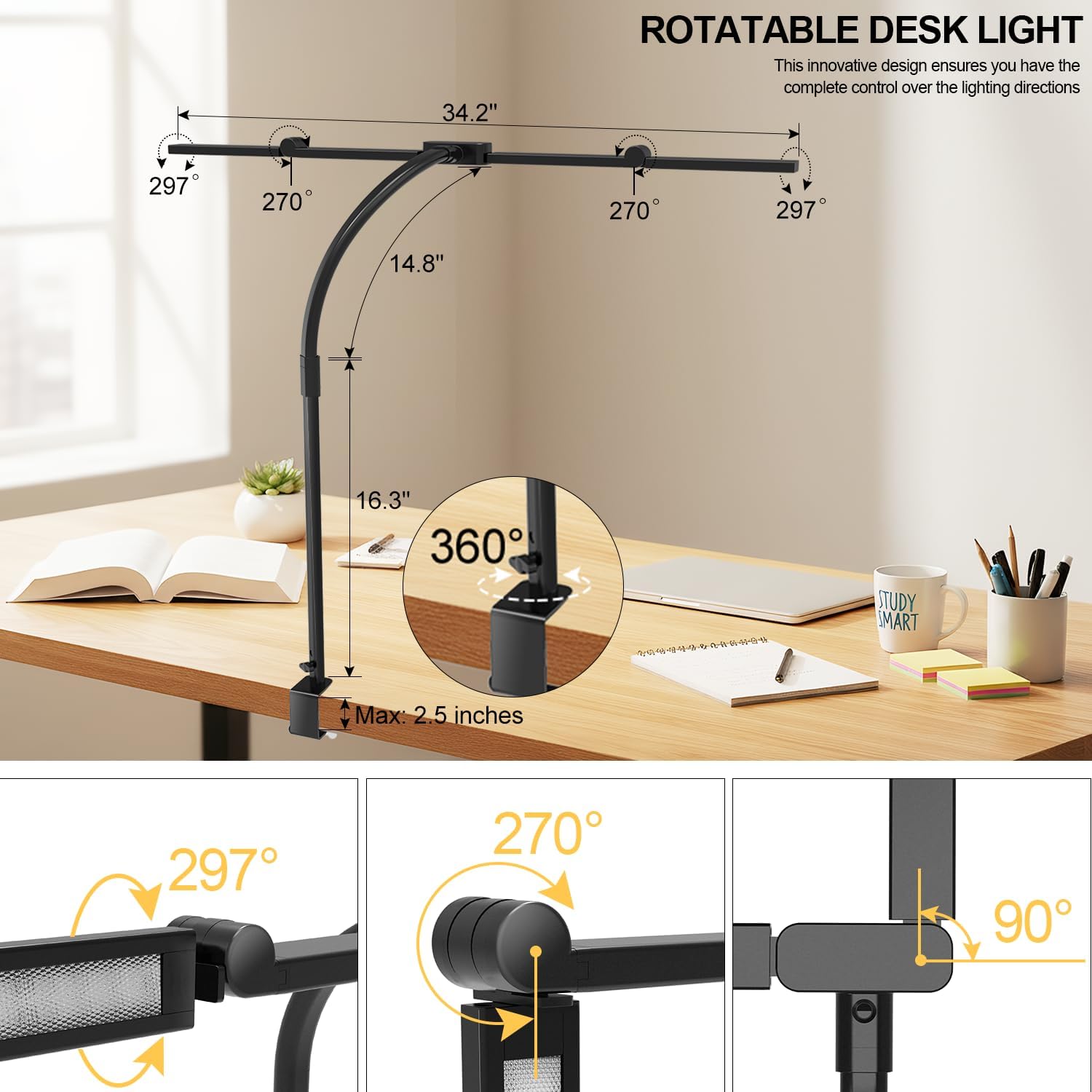 24W Remote Clamp Architect Desk Lamp
