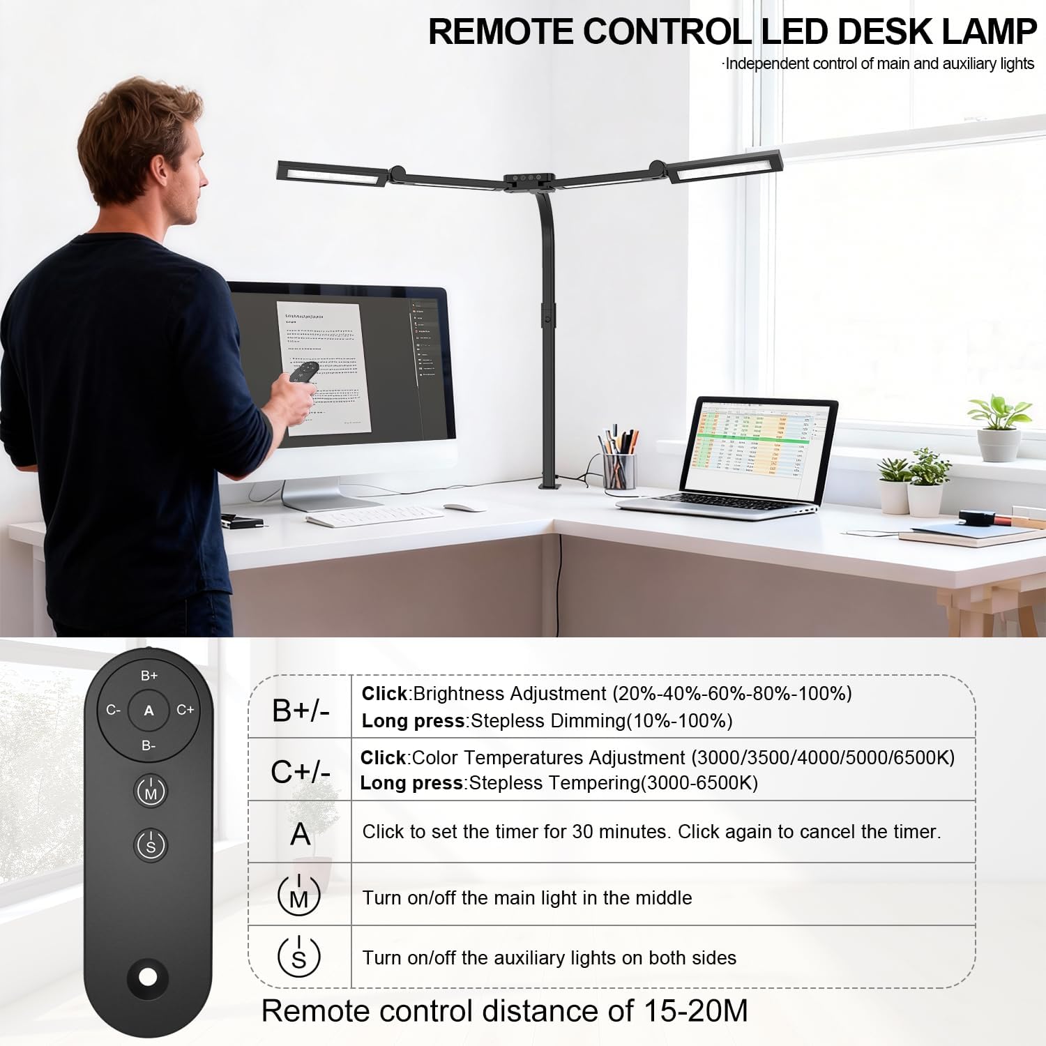 24W Remote Clamp Architect Desk Lamp