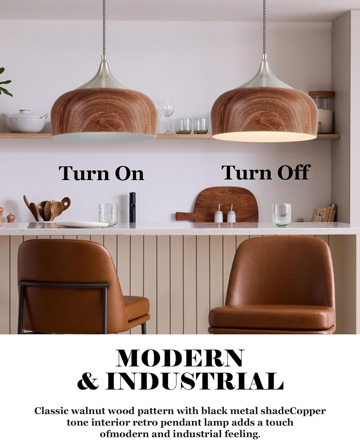12" Wooden Pattern Dome Pendant Light