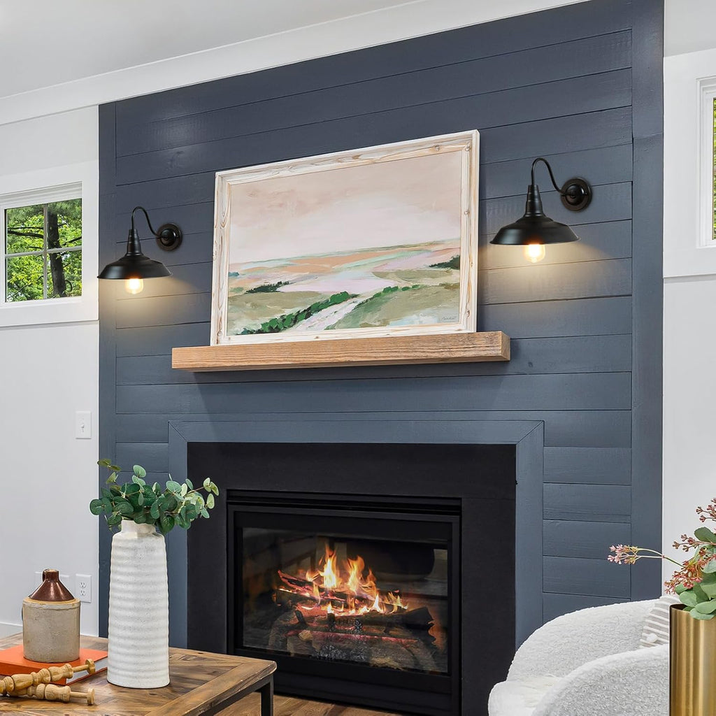 Black Gooseneck Barn Wall Sconces Set of 2