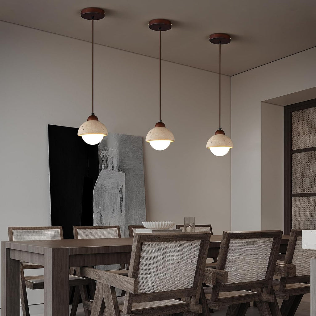 Yellow Cave Stone Pendant Light, 2-Pack