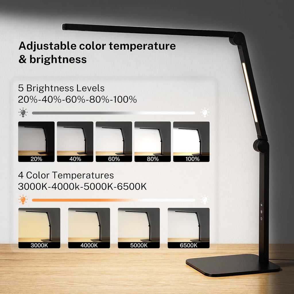 Dual-Light Swing Arm Desk Lamp