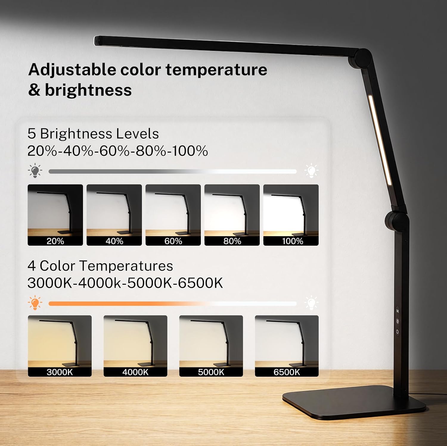 Dual-Light Swing Arm Desk Lamp