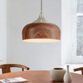 12" Wooden Pattern Dome Pendant Light