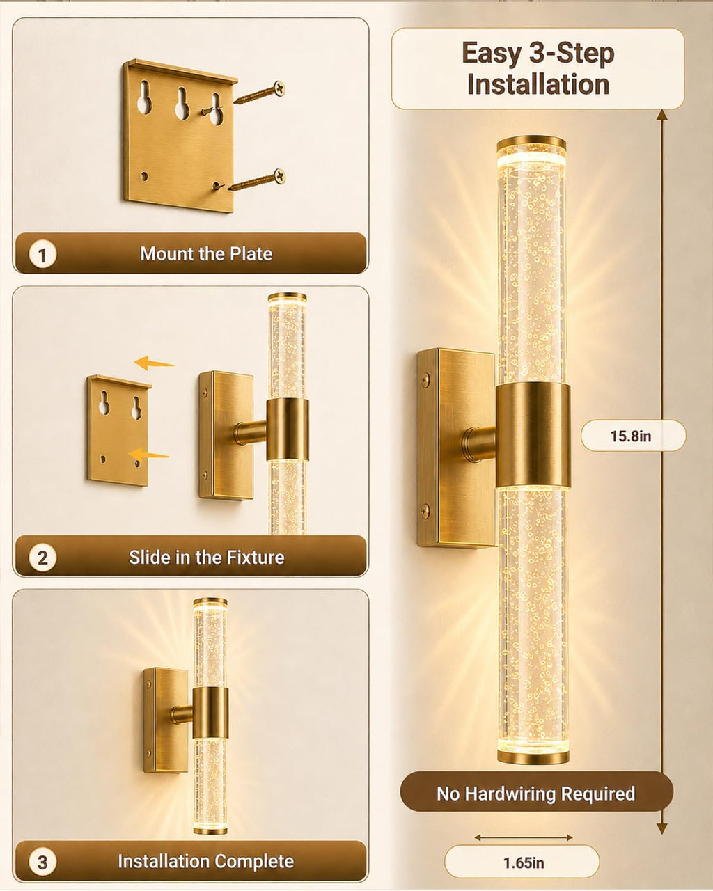 Battery Operated Wall Sconces Set of 2