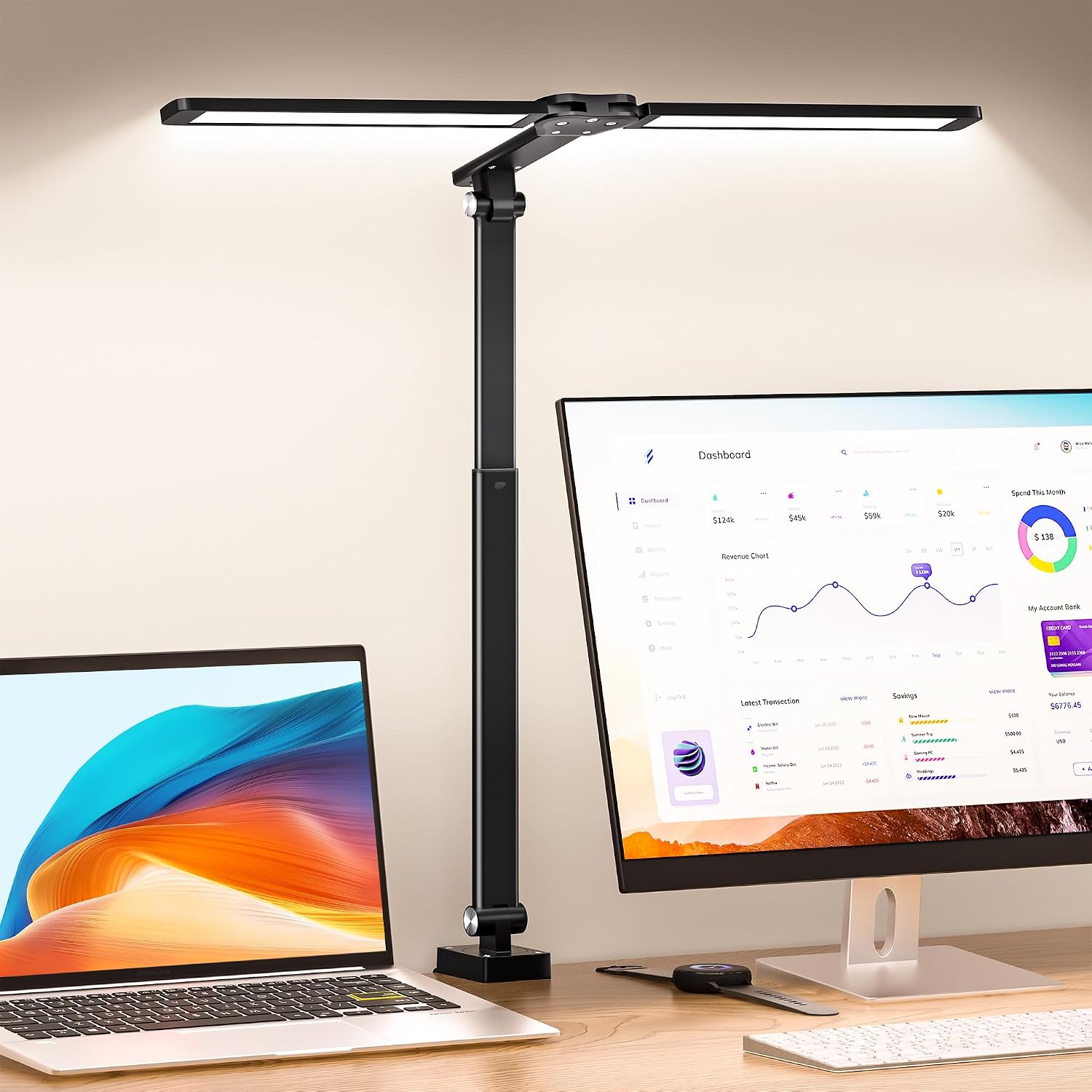 LED Architect Clamp Desk Lamp, Black