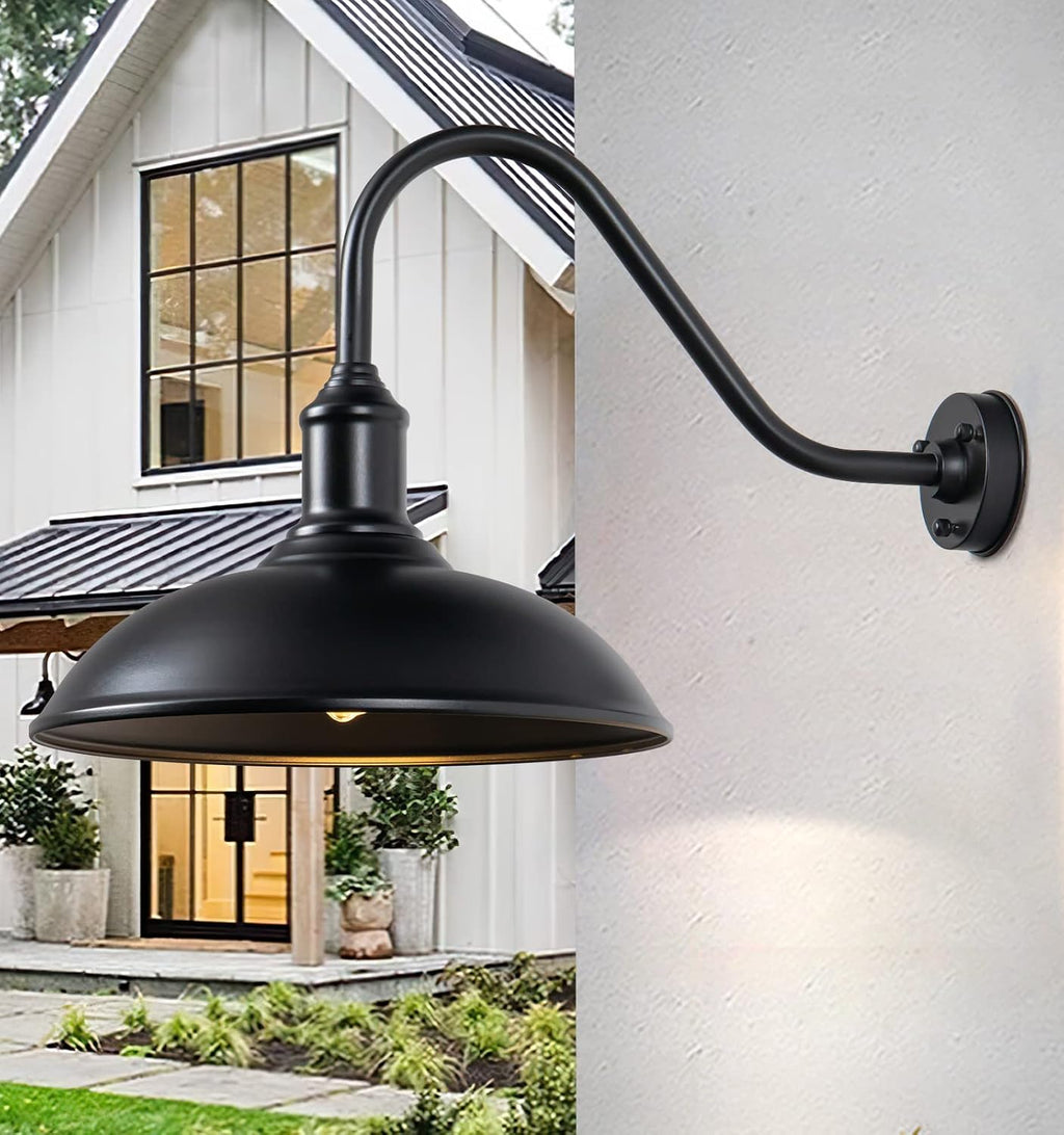 18" Gooseneck Barn Light, Waterproof Wall Sconce