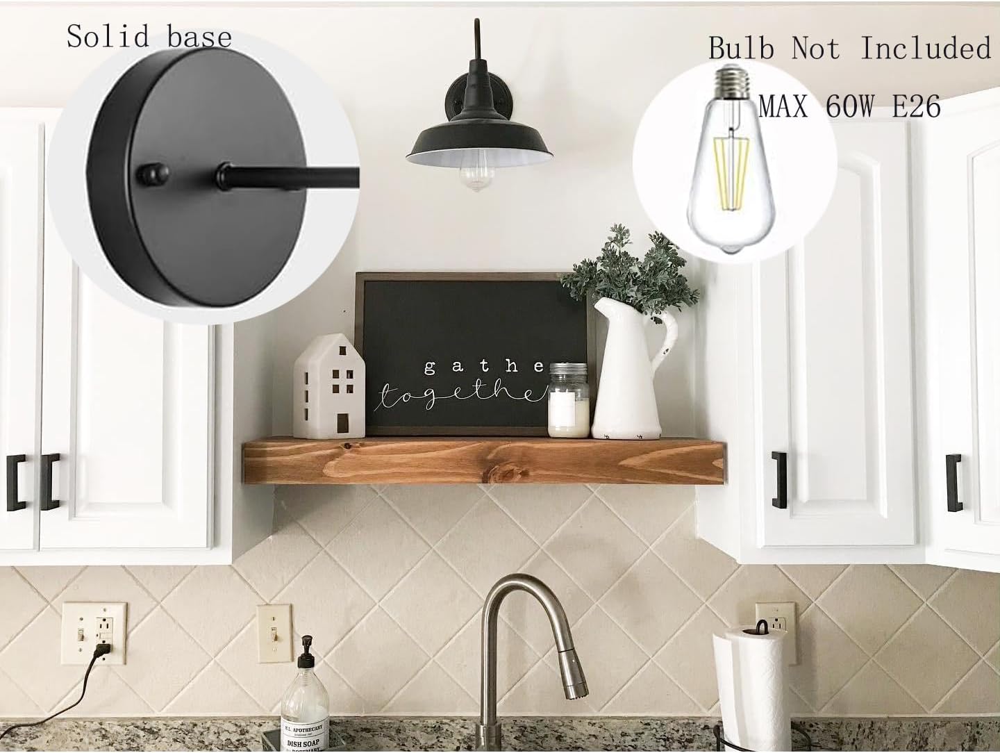 Retro Black Flat Barn Wall Sconce