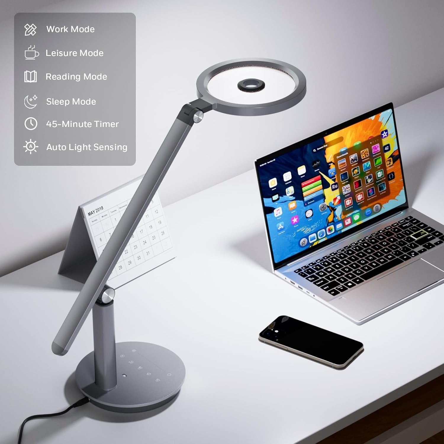H6 Dimmable Desk Lamp, Gray
