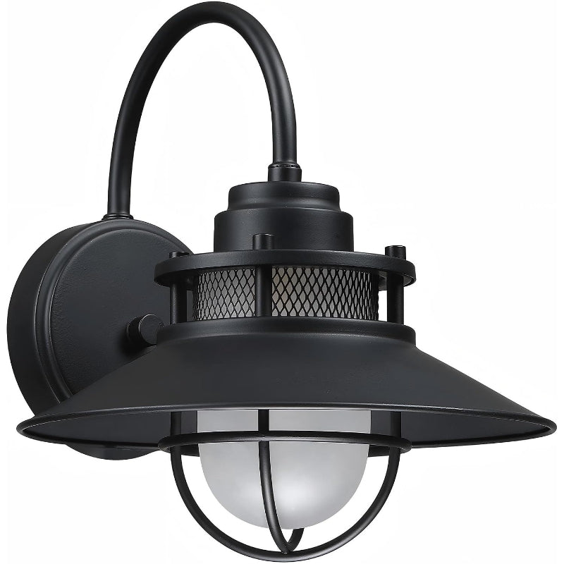Gooseneck Barn Light with Cage, Outdoor Wall Sconce