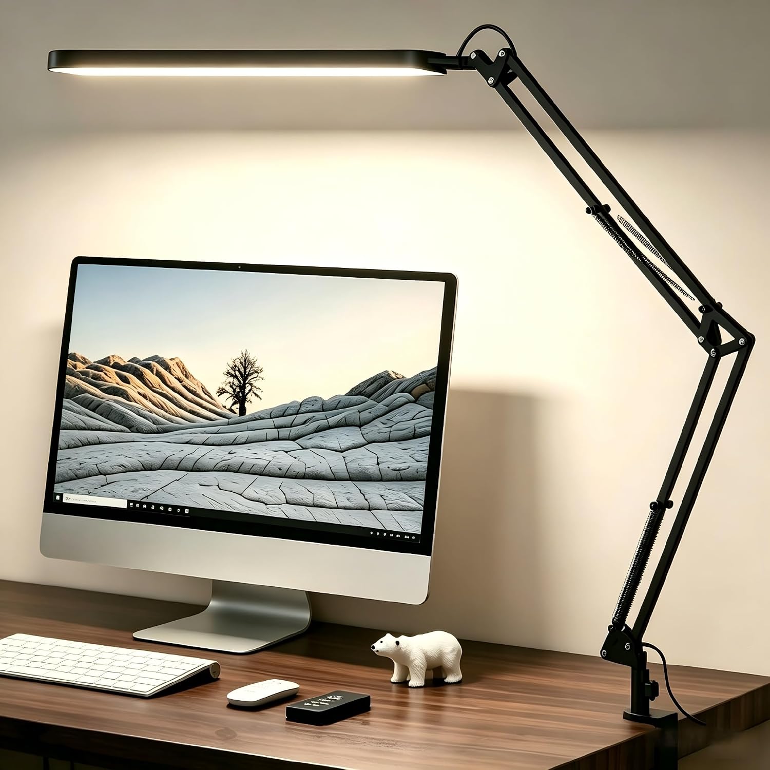 Swing Arm LED Desk Lamp, Black