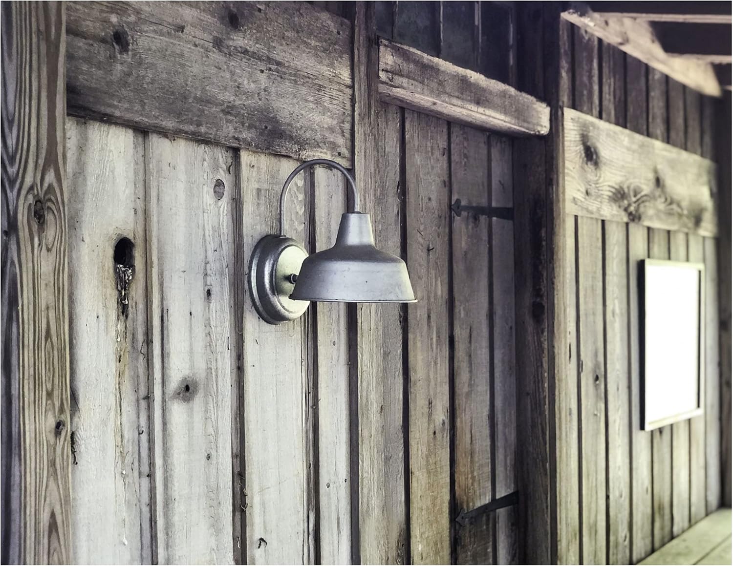 Galvanized Gray Gooseneck Barn Light 8"