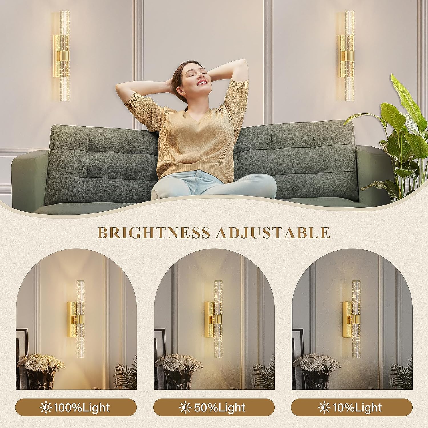 Rechargeable Wall Sconces Set of 2