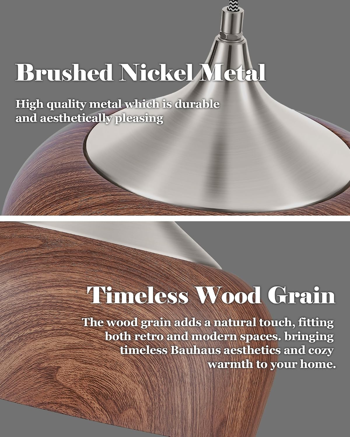12" Wooden Pattern Dome Pendant Light