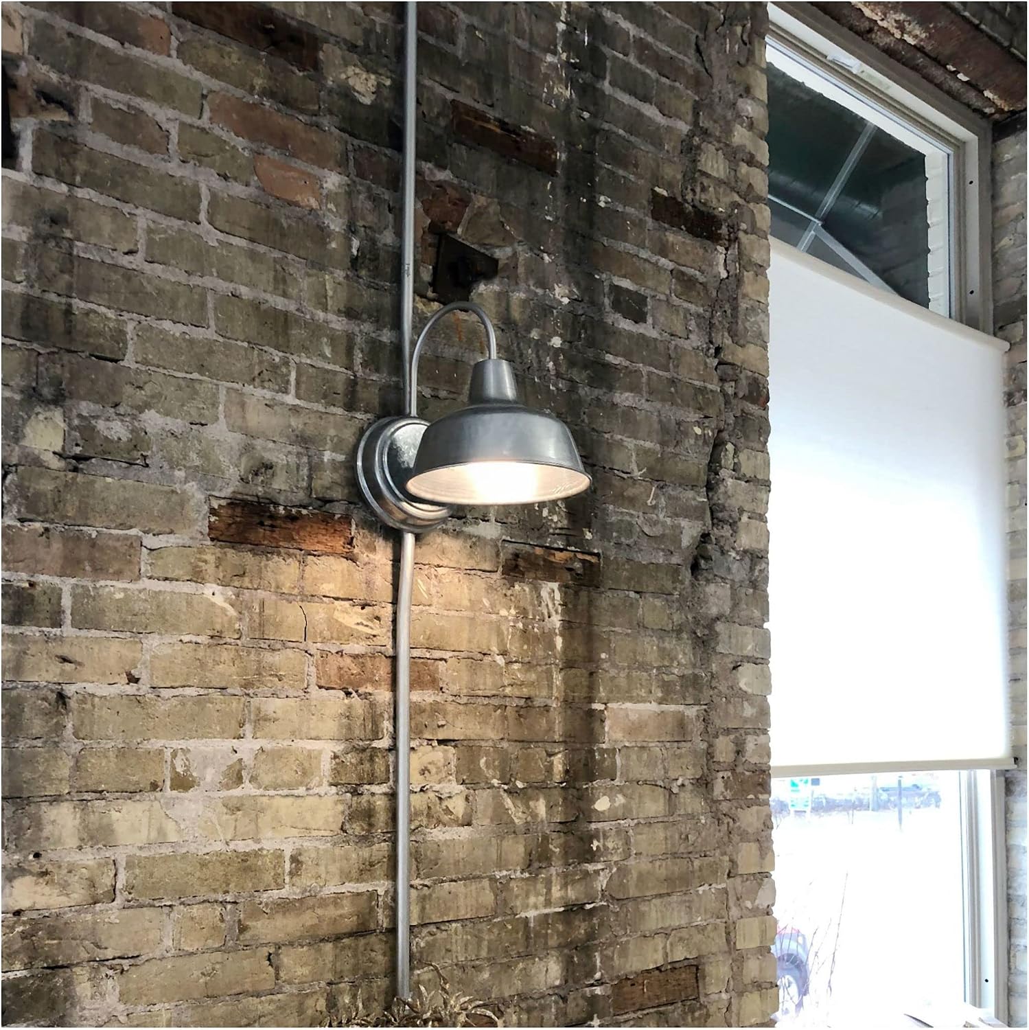 Galvanized Gray Gooseneck Barn Light 8"