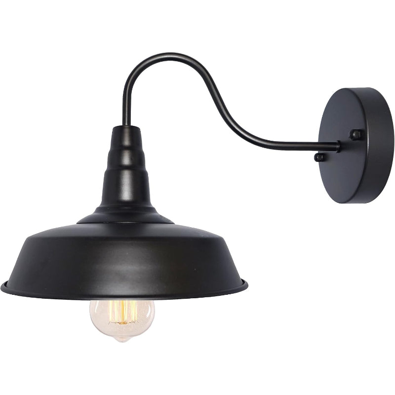 Retro Black Flat Barn Wall Sconce